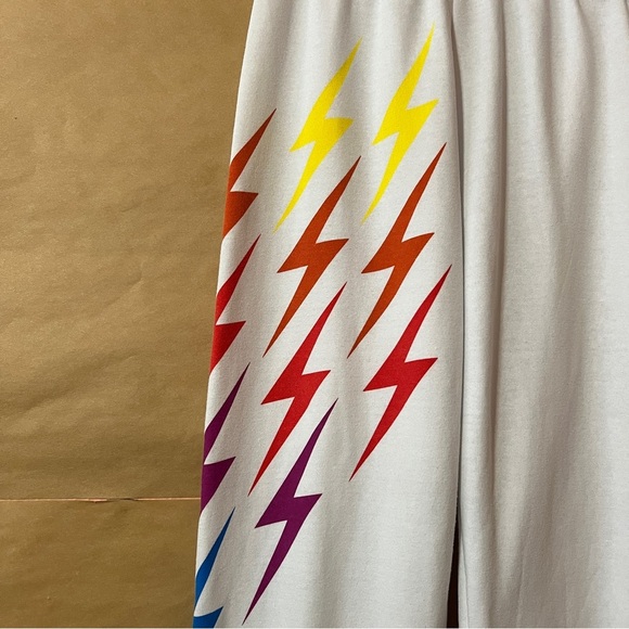Aviator Nation | Bolt Gradient Sweatpants White Rainbow Jogger Pants Size XS - Picture 5 of 16